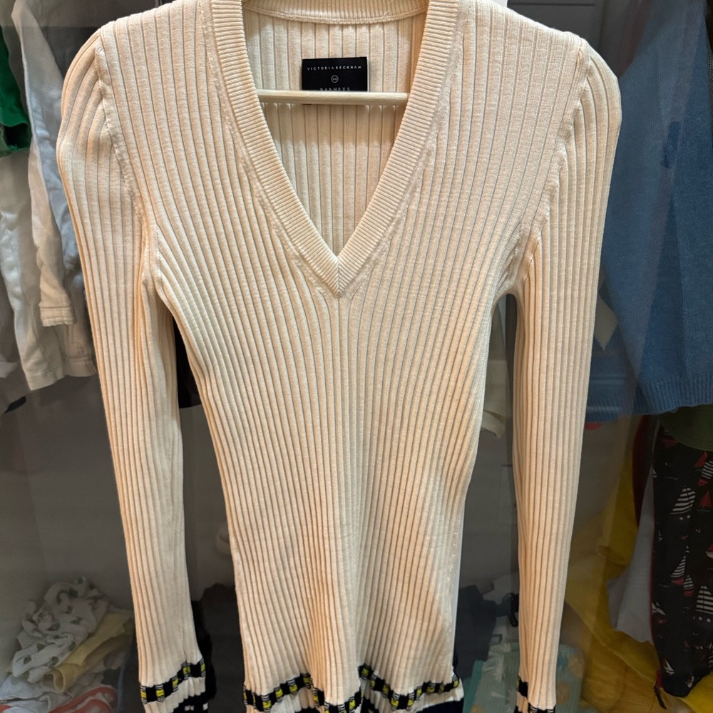 White V-Neck Sweater Victoria Beckham